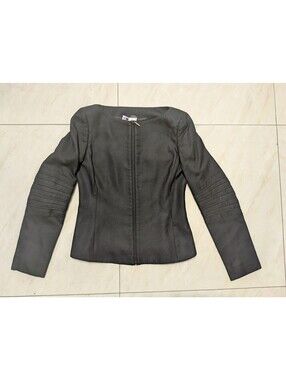 Vintage 90s Gianni Versace Black Silk Biker Moto Bomber Jacket Blazer S Italy